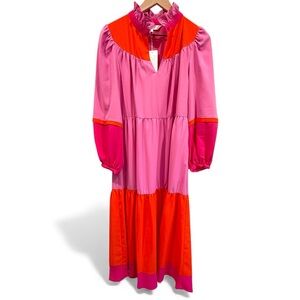 NEW CROSBY BY MOLLIE BURCH Delphine Dress in Berry‎ Colorblock Size S No Belt